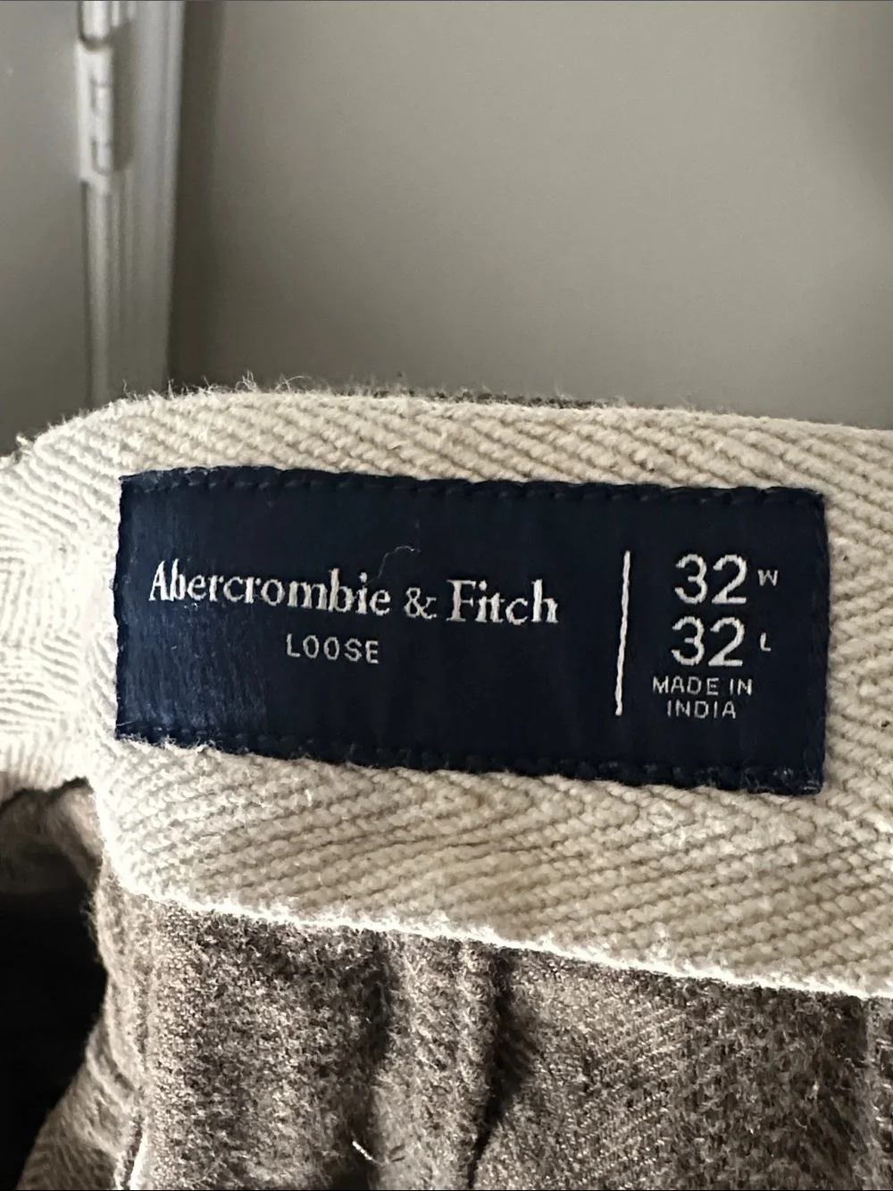 Abercrombie & fitch Men's Brown Herringbone linen blend trousers 32x28